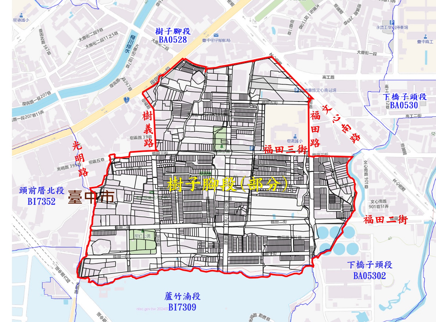 109年南區樹子腳範圍圖