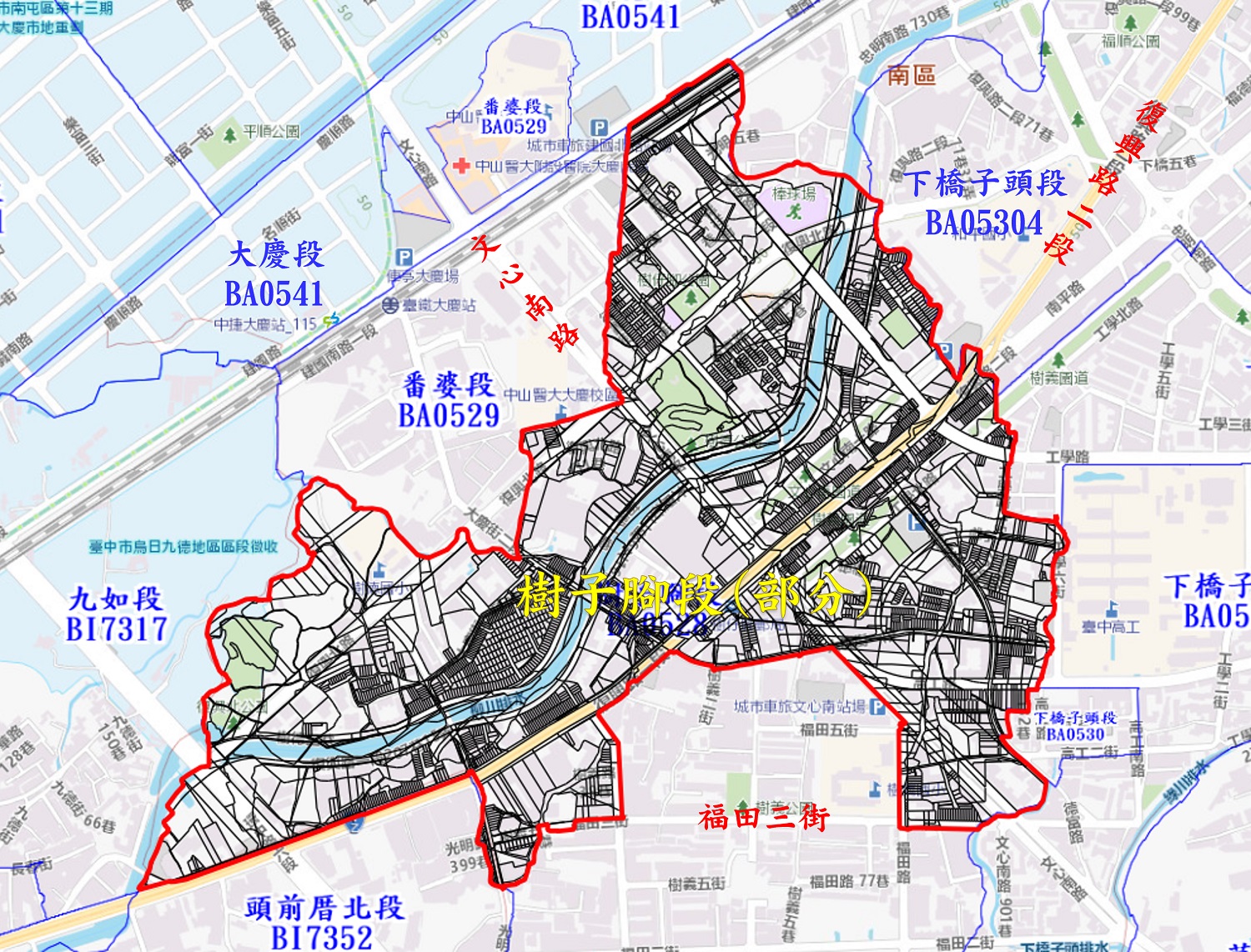 111年南區樹子腳範圍圖